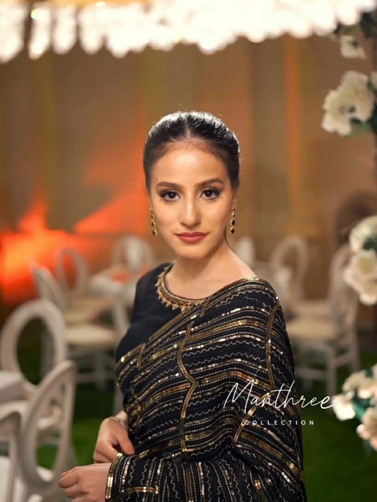 Stylish Black party wear saree