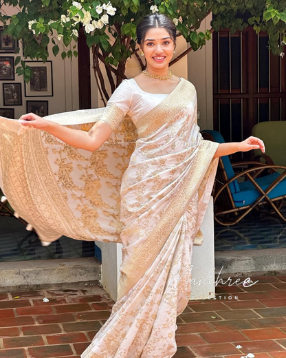 Krithi shetty kanjivaram soft silk saree
