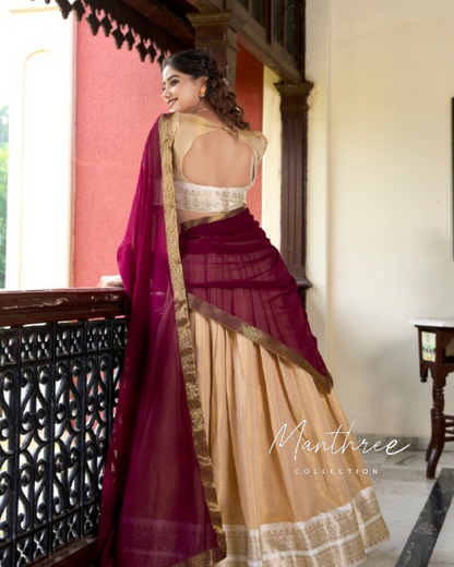 Kanchipuram Zari Weaving Work Lehenga Choli