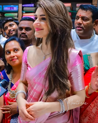 Sreeleela Pink silk saree