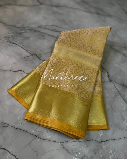 Pooja Hegde Gold banarasi silk saree