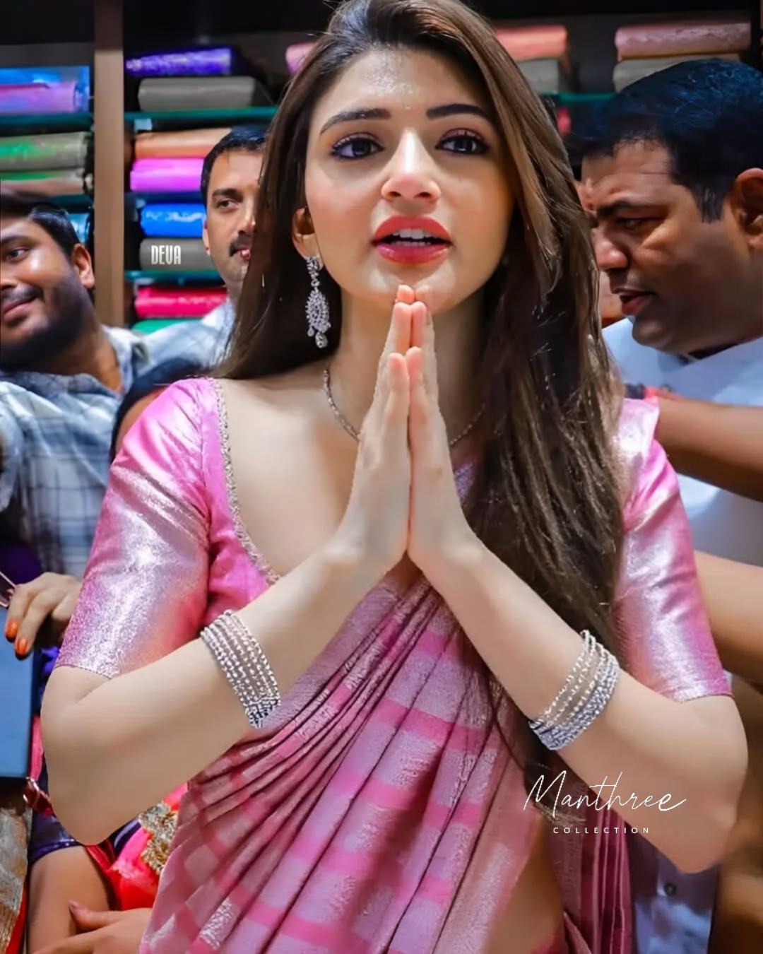 Sreeleela Pink silk saree