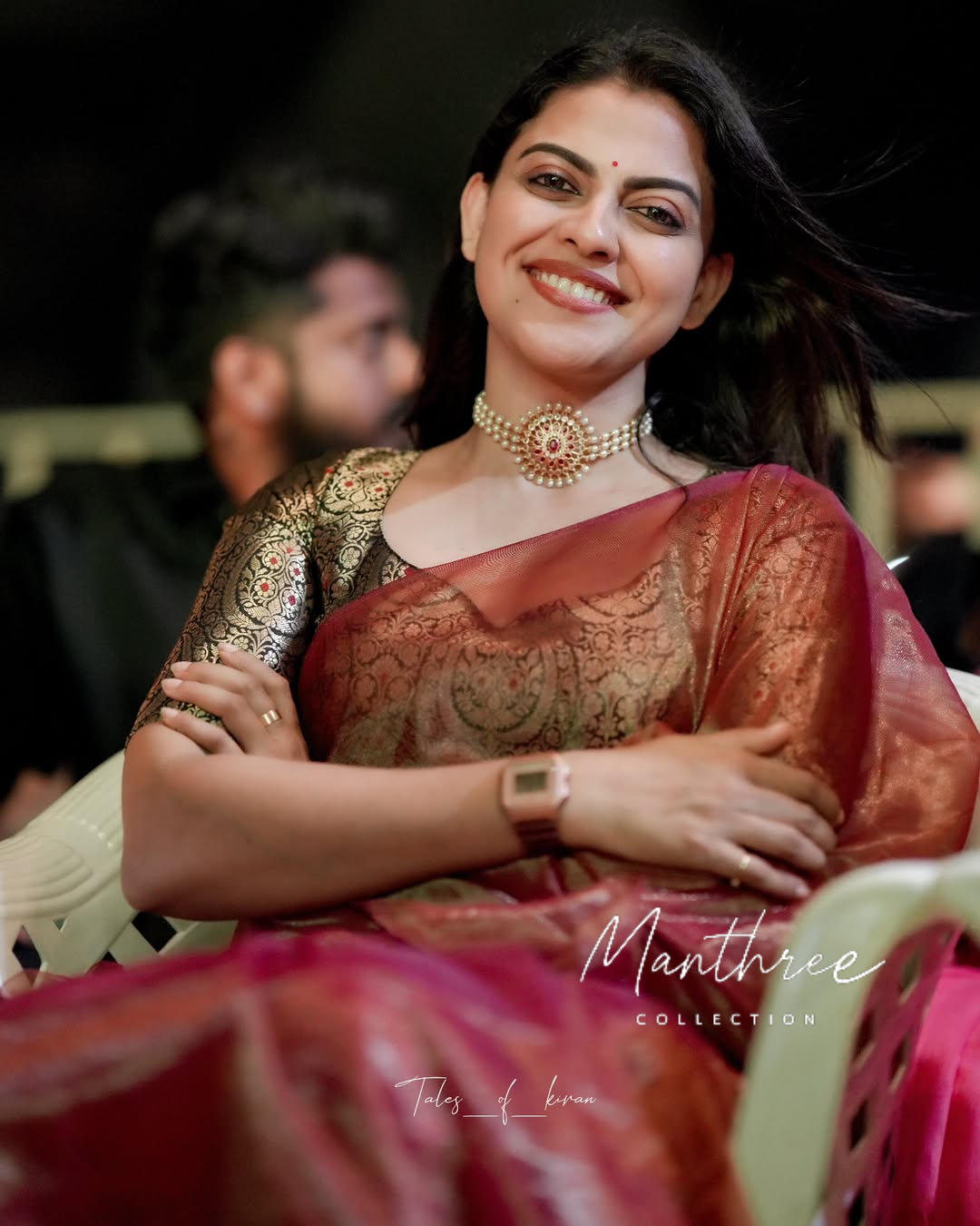 Anu shree pink tissue silk saree