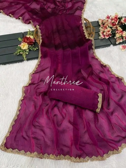 Chimmy choo organza silk saree