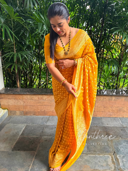 Siddhi Idhani yellow saree