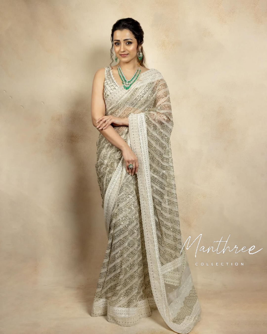 Trisha netted saree