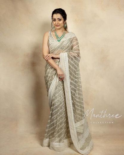Trisha netted saree