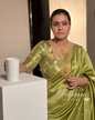 Kajol green banarasi silk saree