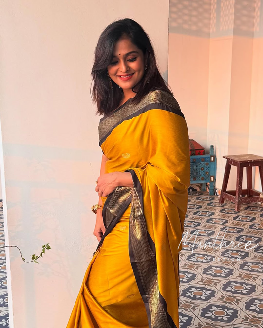 Ramya yellow silk saree