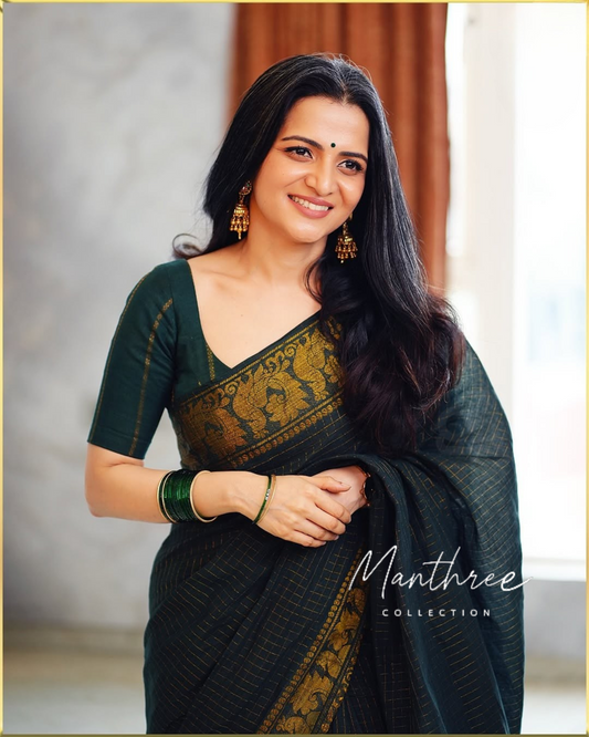DD dark green sugudi cotton