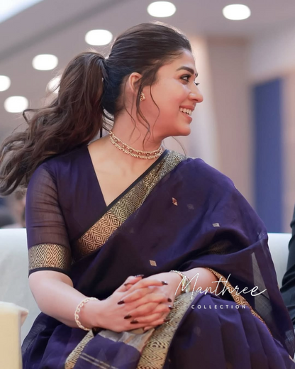 Nayanthara blue saree