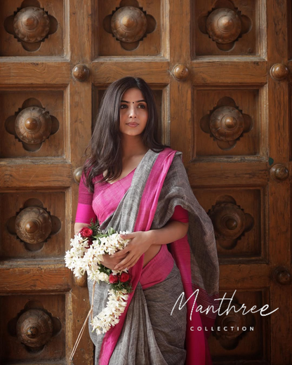 Kashmira pink cotton saree