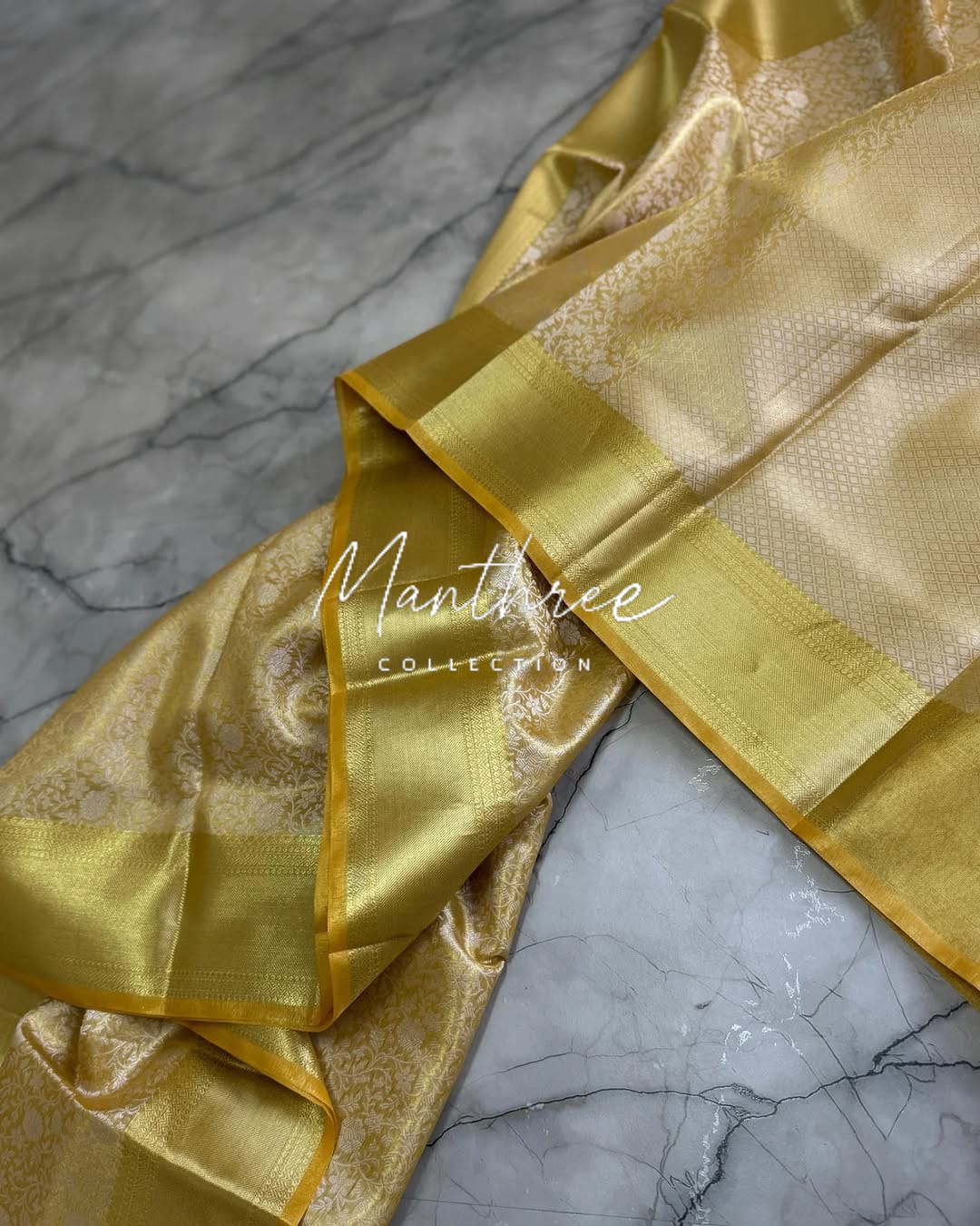 Pooja Hegde Gold banarasi silk saree