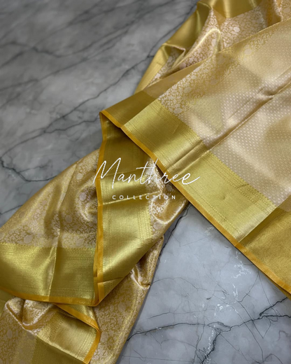 Pooja Hegde Gold banarasi silk saree
