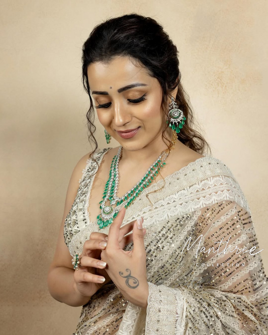 Trisha netted saree
