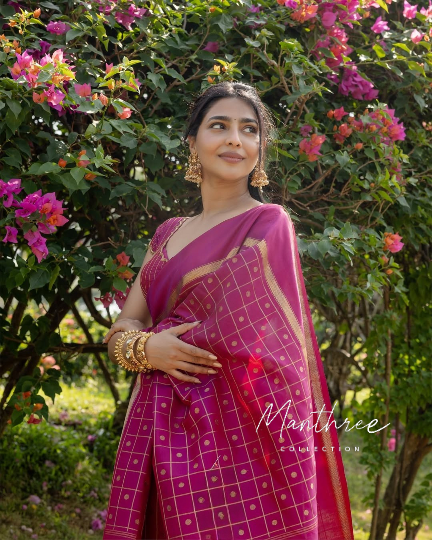 Aishu pink soft kanjeevaram silk saree