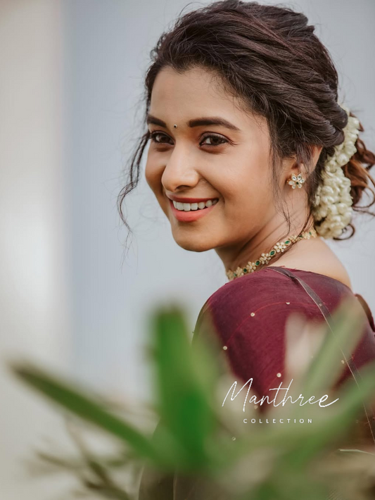 Priya bhavani marron cotton saree
