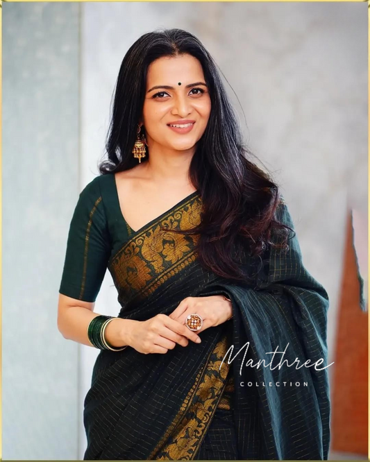 Dd neelkandan green sungudi saree