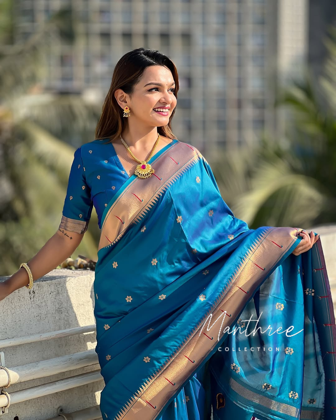 Paithani Kanjivaram Soft Silk Saree With Blouse Piece