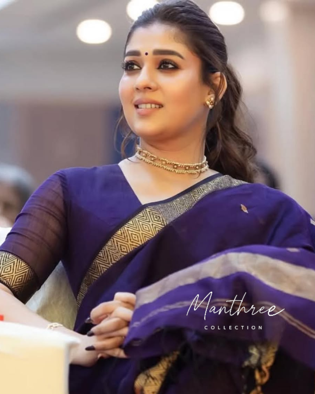 Nayanthara blue saree