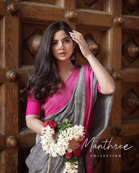 Kashmira pink cotton saree