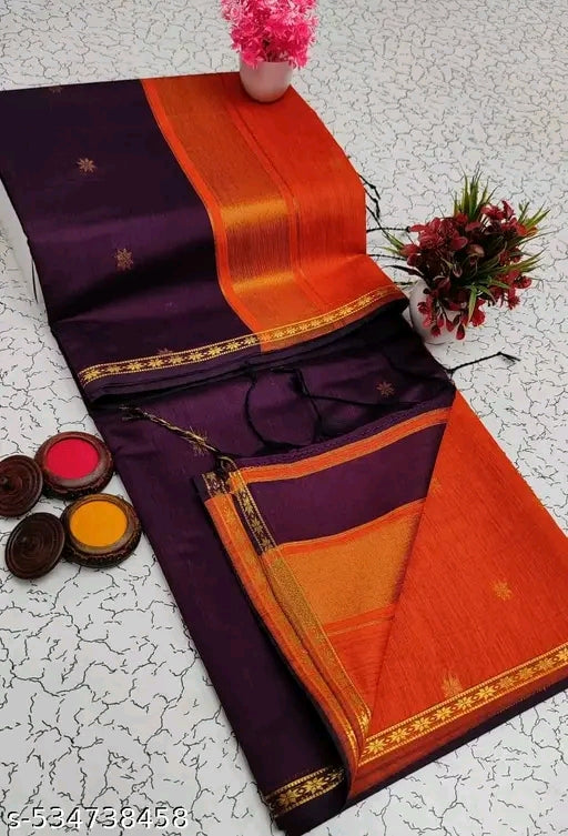 Ethnic Maheshwari Silk Cotton Handloom Saree