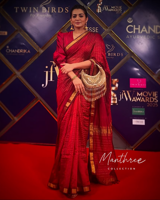 Parvathy nair red art silk