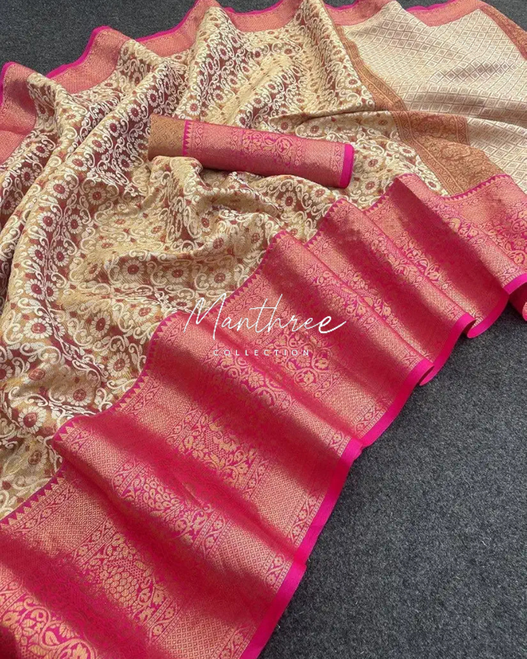 Ashika orange kanjivaram silk