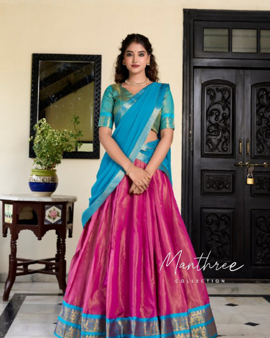 Kanchipuram Zari Weaving Work Lehenga Choli