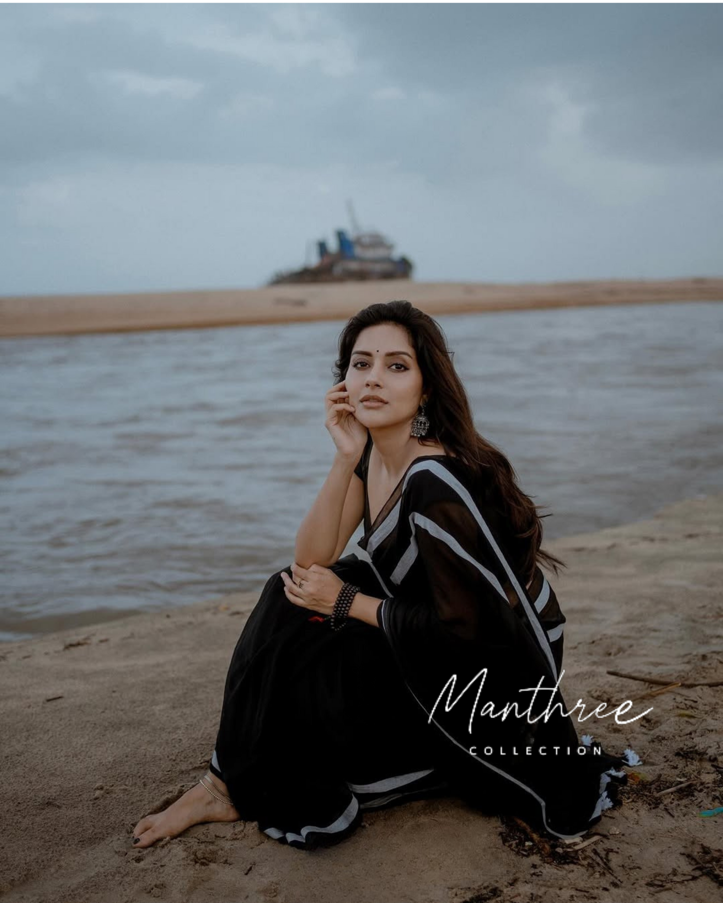Mahima black saree