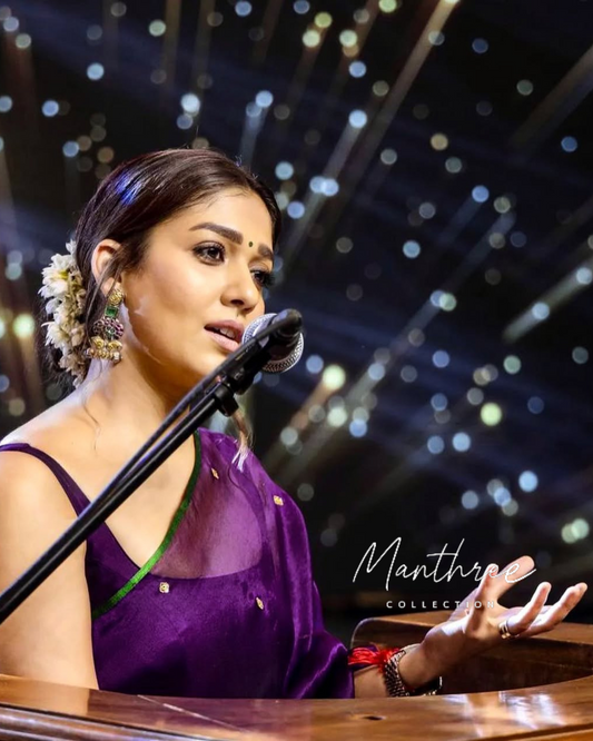 Nayanthara purple saree