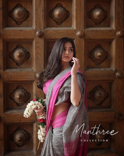 Kashmira pink cotton saree