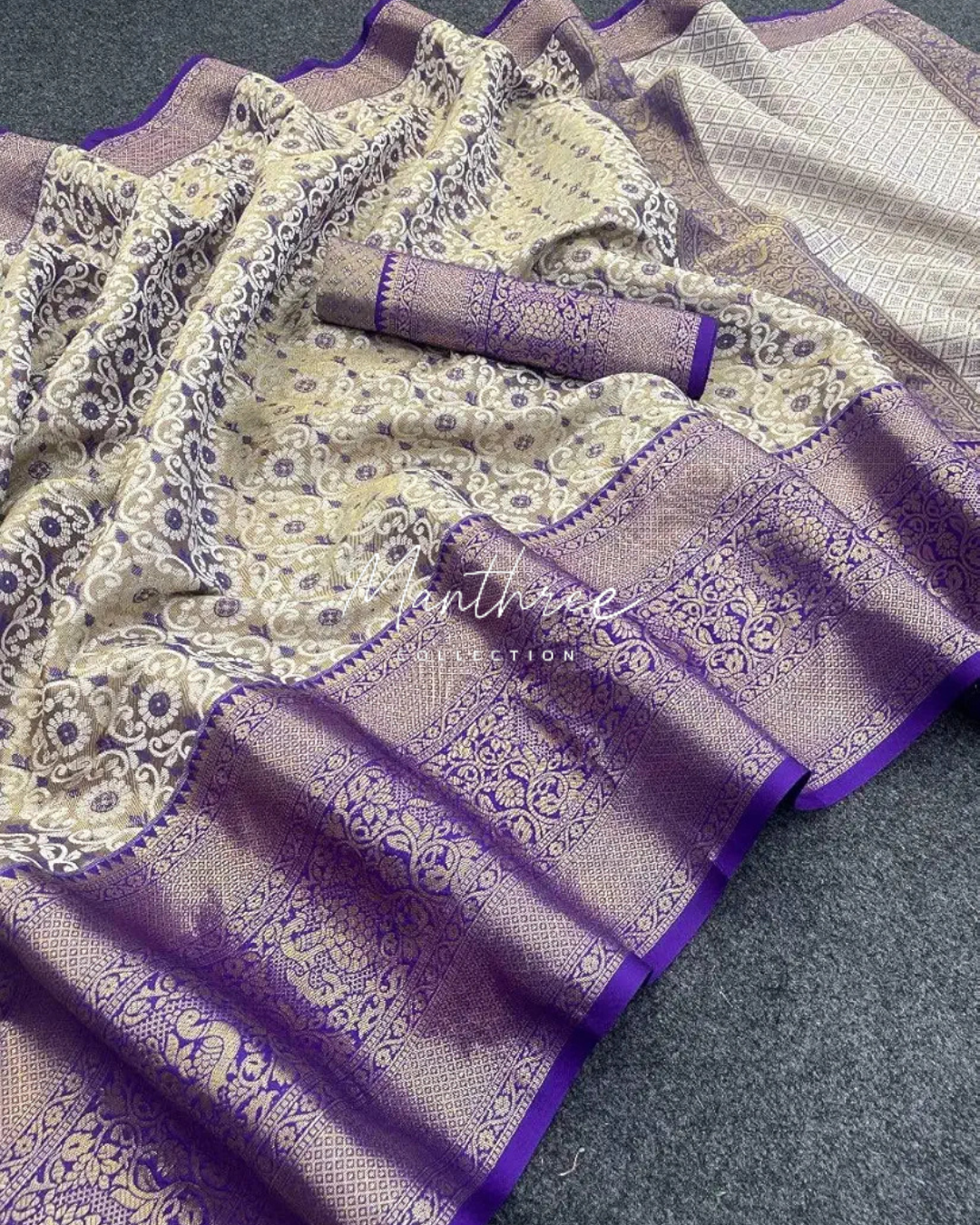 Ashika orange kanjivaram silk
