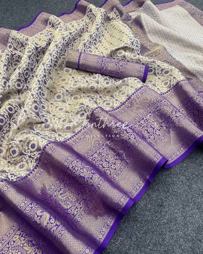 Ashika orange kanjivaram silk