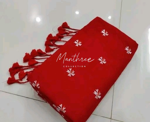 Iswarya memon red khadi cotton saree