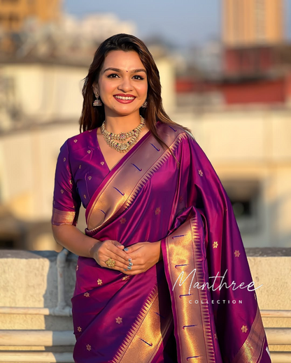 Paithani Kanjivaram Soft Silk Saree With Blouse Piece